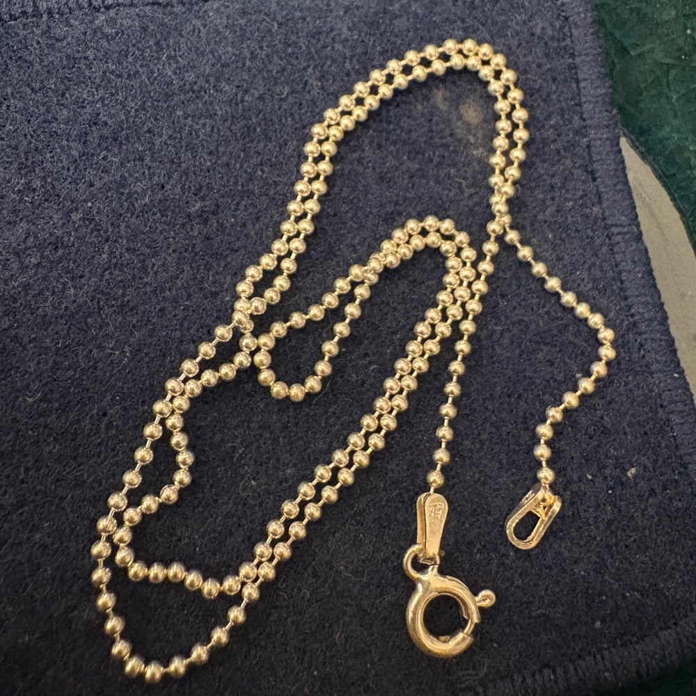 Silver ball bead chain Necklace - 16 inches